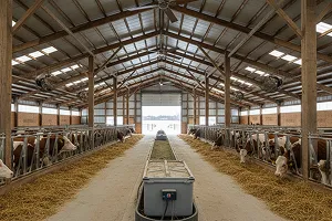 Livestock facility post frame barn structure